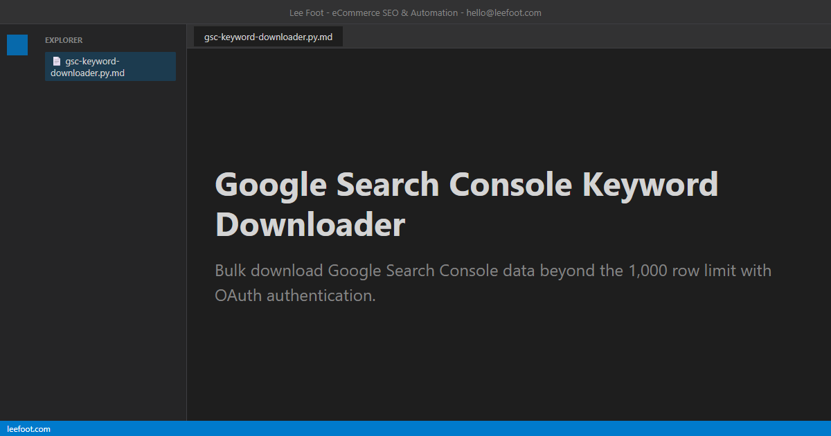 GSC Data Exporter Free Search Console Tool Lee Foot gsc-data-exporter-free-search-console-tool-lee-foot
